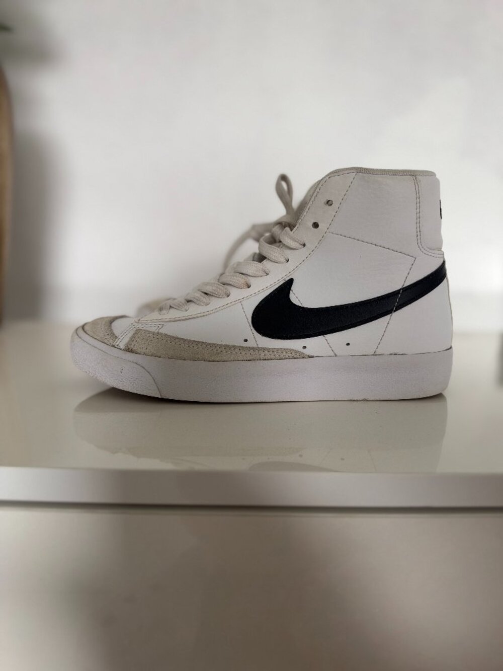 Nike Blazer Mid Kids' Sneakers White Black Beige Size 4Y